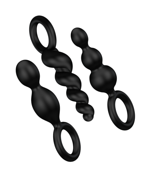 SATISFYER - ANAL PLUGS SET 3 PCS NEGRO