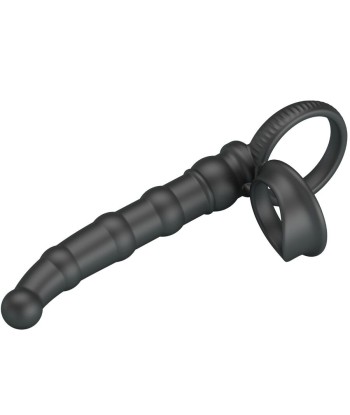 PRETTY LOVE - TATUM ANILLO VIBRADOR PENE CON PLUG 10 VIBRACIONES NEGRO