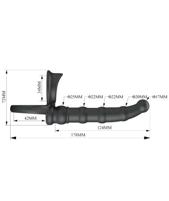 PRETTY LOVE - TATUM ANILLO VIBRADOR PENE CON PLUG 10 VIBRACIONES NEGRO