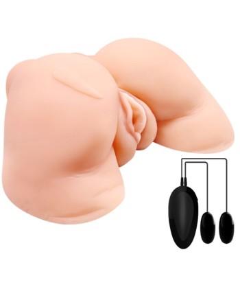 CRAZY BULL - VAGINA Y ANO CON MALLA REALISTA CON VIBRACIÓN