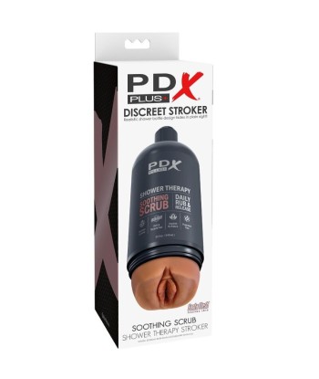 PDX PLUS - MASTURBADOR STROKER DISEÑO DISCRETO DE BOTE CHAMPU SOOTHING SCRUB CARAMELO