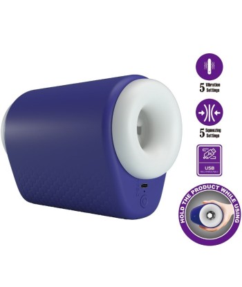 PRETTY LOVE - DJ LADY MASTURBADOR MASCULINO CON VIBRACIÓN 5 CONFIGURACIONES MORADO