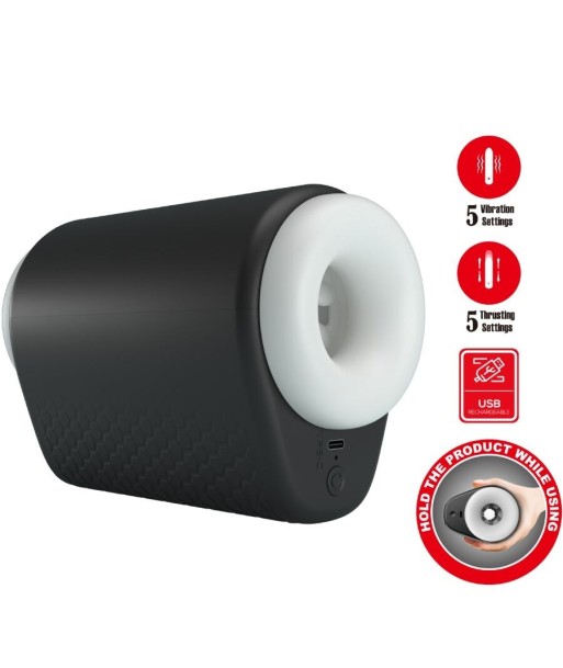 PRETTY LOVE - DJ GIRL MASTURBADOR MASCULINO CON VIBRACIÓN 5 CONFIGURACIONES NEGRO