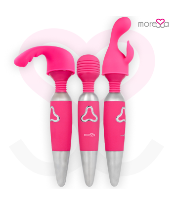 MORESSA - ODILON WAND POTENTE MOTOR MAS DOS CABEZALES PREMIUM SILICONE RECARGABLE