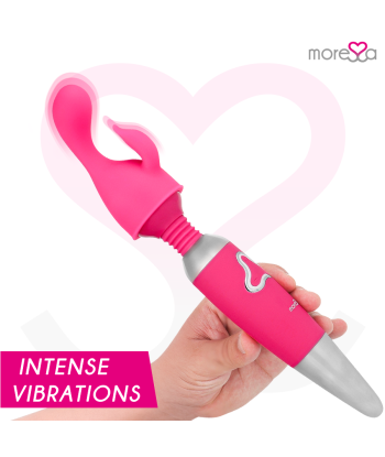 MORESSA - ODILON WAND POTENTE MOTOR MAS DOS CABEZALES PREMIUM SILICONE RECARGABLE