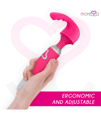 MORESSA - ODILON WAND POTENTE MOTOR MAS DOS CABEZALES PREMIUM SILICONE RECARGABLE