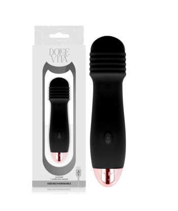 DOLCE VITA - VIBRADOR RECARGABLE TRES NEGRO 7 VELOCIDADES