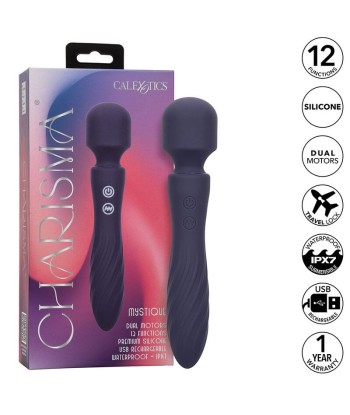 CALEXOTICS - CHARISMA MYSTIQUE MASAJEADOR DOBLE MOTOR 12 FUNCIONES 21,5 CM X 4,5 CM MORADO