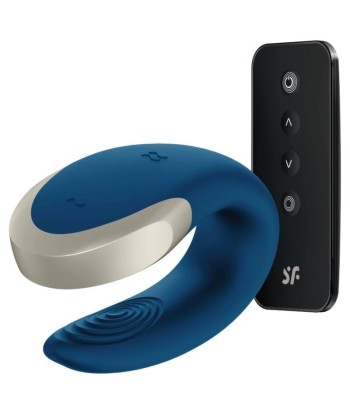 SATISFYER - APP DOUBLE LOVE VIBRADOR PAREJAS LUXURY AZUL