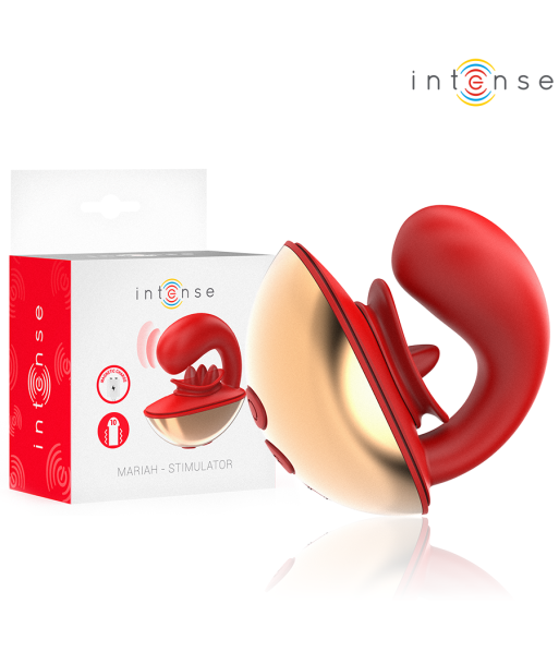 INTENSE - MARIAH VIBRADOR and ESTIMULADOR EN FORMA DE U 10 VIBRACIONES ROJO