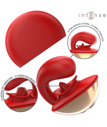 INTENSE - MARIAH VIBRADOR and ESTIMULADOR EN FORMA DE U 10 VIBRACIONES ROJO