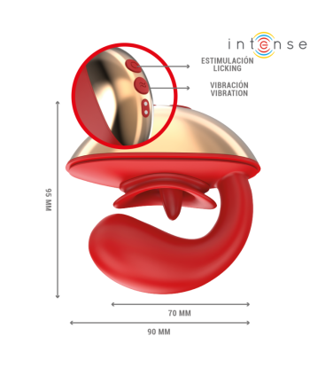 INTENSE - MARIAH VIBRADOR and ESTIMULADOR EN FORMA DE U 10 VIBRACIONES ROJO
