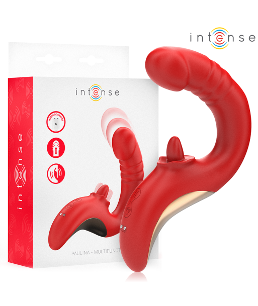 INTENSE - PAULINA VIBRADOR and ESTIMULADOR EN FORMA DE U ROJO