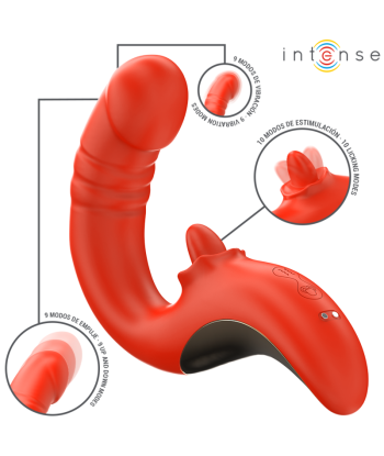 INTENSE - PAULINA VIBRADOR and ESTIMULADOR EN FORMA DE U ROJO