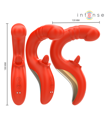 INTENSE - PAULINA VIBRADOR and ESTIMULADOR EN FORMA DE U ROJO