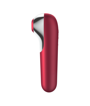 SATISFYER - DUAL LOVE VIBRADOR Y SUCCIONADOR CON AIRE PULSADO ROJO