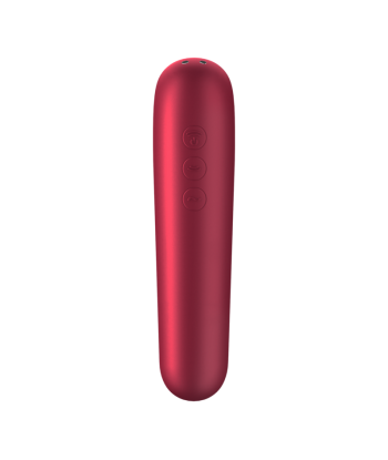 SATISFYER - DUAL LOVE VIBRADOR Y SUCCIONADOR CON AIRE PULSADO ROJO