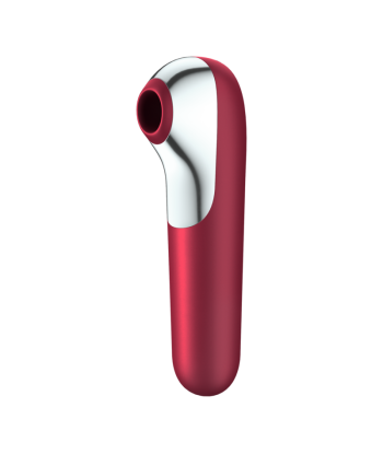 SATISFYER - DUAL LOVE VIBRADOR Y SUCCIONADOR CON AIRE PULSADO ROJO