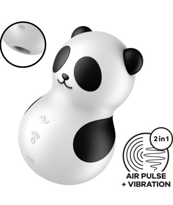 SATISFYER - POCKET PANDA ESTIMULADOR and VIBRADOR BLANCO Y NEGRO