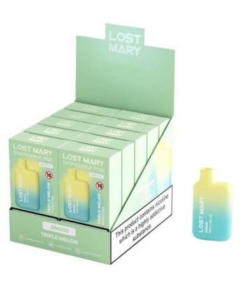 LOST MARY - BM600 VAPER NICOTINA 2 DESECHABLE SABOR TRIPLE MELÓN