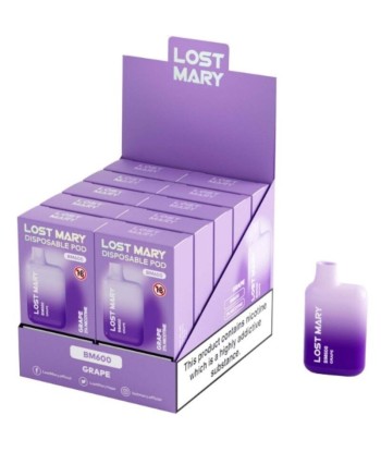 LOST MARY - BM600 VAPER NICOTINA 2 DESECHABLE SABOR UVA