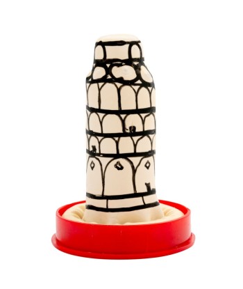 CONDOMERIE - PRESERVATIVO DECORATIVO PINTADO A MANO TORRE DE PISA