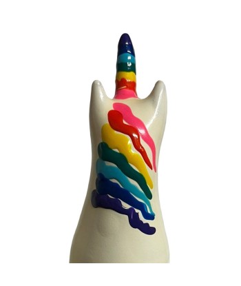 CONDOMERIE - PRESERVATIVO DECORATIVO PINTADO A MANO ARCOÍRIS UNICORNIO