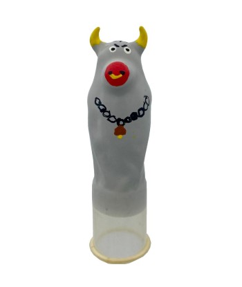 CONDOMERIE - PRESERVATIVO DECORATIVO PINTADO A MANO TORO GRIS MODELO XL