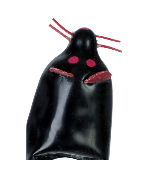 CONDOMERIE - PRESERVATIVO DECORATIVO PINTADO A MANO RATÓN NEGRO XL CONDOMERIE - PRESERVATIVO DECORATIVO PINTADO A MANO RATÓN NEGRO XL