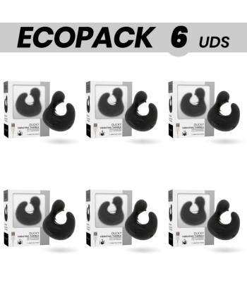 ECOPACK 6 UDS - BLACKandSILVER DEDAL PATO ESTIMULADOR DE SILICONA RECARGABLE DUCKYMANIA