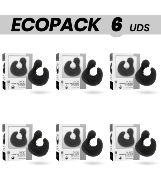 ECOPACK 6 UDS - BLACKandSILVER DEDAL PATO ESTIMULADOR DE SILICONA RECARGABLE DUCKYMANIA