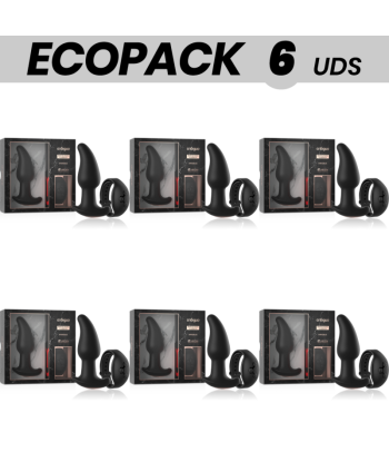 ECOPACK 6 UDS - ANBIGUO WATCHME CONTROL REMOTO PLUG ANAL VIBRADOR CON ROTACIÓN DE PERLAS AMADEUS