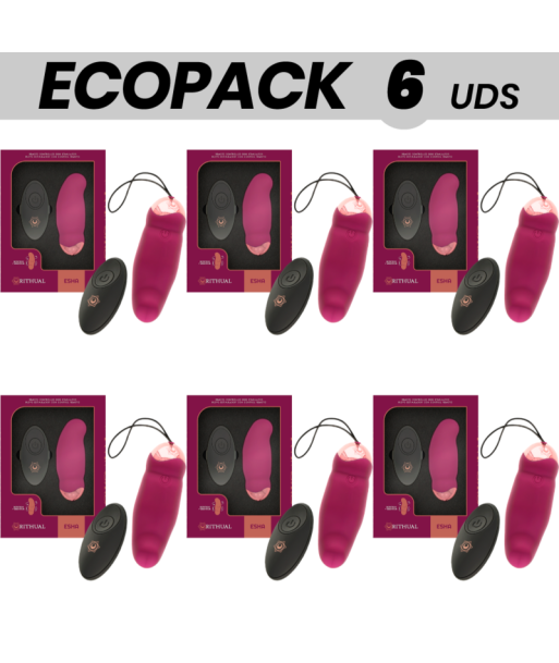 ECOPACK 6 UDS - RITHUAL ESHA HUEVO CONTROL REMOTO SISTEMA ROTACIÓN VIBRACIÓN