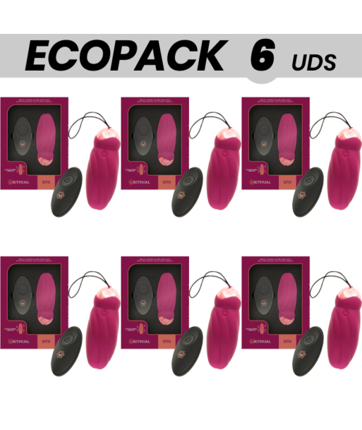 ECOPACK 6 UDS - RITHUAL SITA HUEVO CONTROL REMOTO ROTACIÓN DE PERLAS VIBRACIÓN