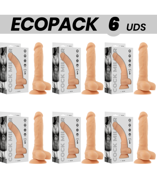 ECOPACK 6 UDS - COCK MILLER SILICONA DENSITY COCKSIL ARTICULABLE 18 CM