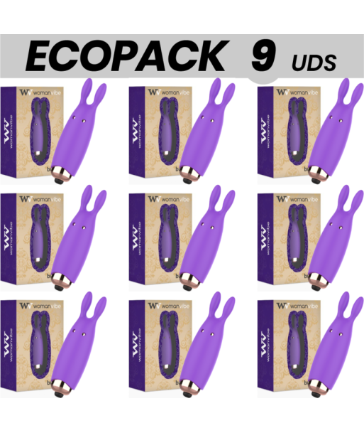 ECOPACK 9 UDS - WOMANVIBE BUGSY ESTIMULADOR RABBIT SILICONA