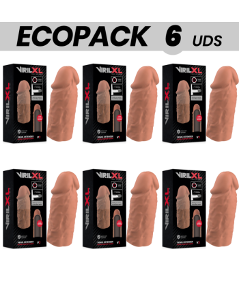 ECOPACK 6 UDS - VIRILXL EXTENSION DE PENE LIQUID SILICONE V3 MARRON