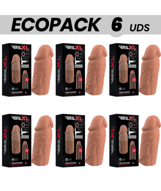 ECOPACK 6 UDS - VIRILXL EXTENSION DE PENE LIQUID SILICONE V3 MARRON