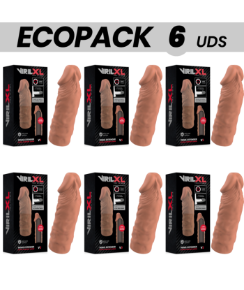 ECOPACK 6 UDS - VIRILXL EXTENSION DE PENE LIQUID SILICONE V5 MARRON