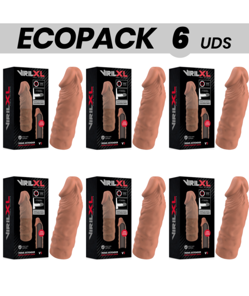 ECOPACK 6 UDS - VIRILXL EXTENSION DE PENE LIQUID SILICONE V5 MARRON
