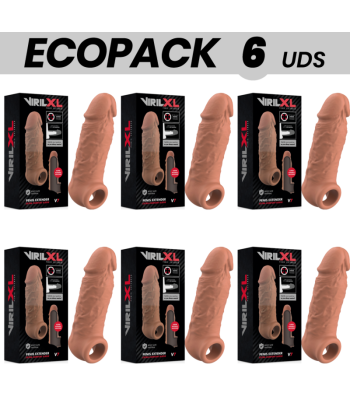 ECOPACK 6 UDS - VIRILXL EXTENSION DE PENE LIQUID SILICONE V7 MARRON