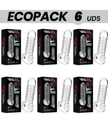 ECOPACK 6 UDS - VIRILXL EXTENSION Y FUNDA DE PENE V15 TRANSPARENTE