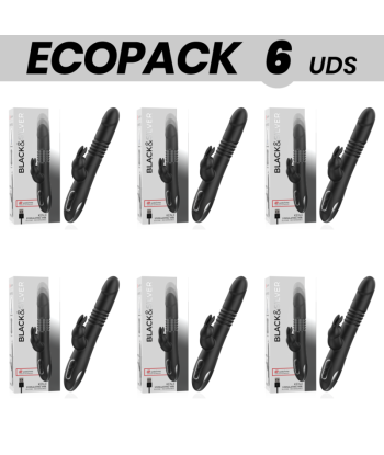 ECOPACK 6 UDS - BLACKandSILVER KENJI VIBRADOR RABBIT UP and DOWN COMPATIBLE CON WATCHME