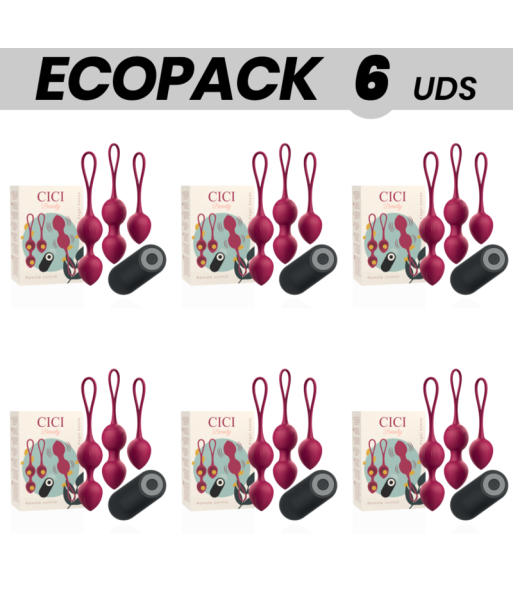 ECOPACK 6 UDS - CICI BEAUTY PREMIUM SILICONE 3 VIBRATING KEGEL BEADS REMOTE CONTROL