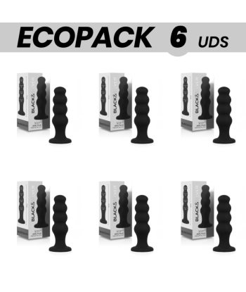 ECOPACK 6 UDS - BLACKandSILVER SCOTT PLUG ANAL SILICONA PREMIUM NEGRO