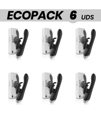 ECOPACK 6 UDS - BLACKandSILVER ADAM ESTIMULADOR RABBIT SILICONA RECARGABLE NEGRO