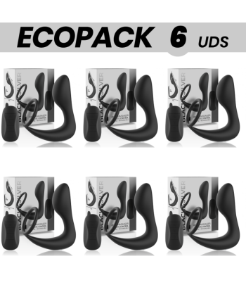 ECOPACK 6 UDS - BLACKandSILVER MASAJEADOR ANAL CONTROL REMOTO SILICONA RECARGABLE NEGRO