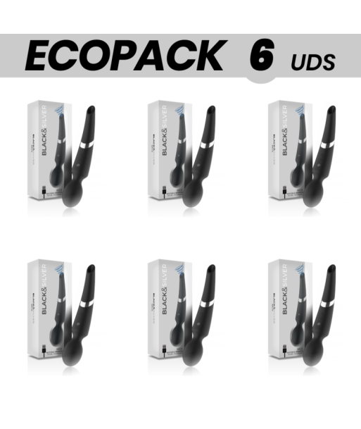 ECOPACK 6 UDS - BLACKandSILVER BECK WAND Y ONDAS ESTIMULADORAS 2 EN 1 SILICONA