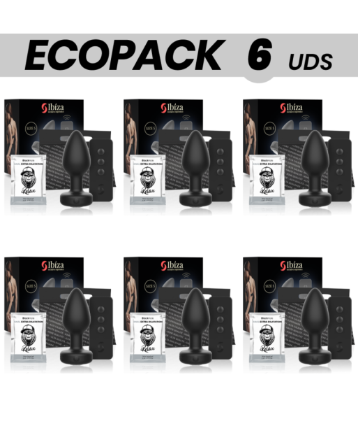 ECOPACK 6 UDS - IBIZA PLUG ANAL CONTROL REMOTO TALLA S