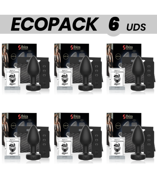ECOPACK 6 UDS - IBIZA PLUG ANAL CONTROL REMOTO TALLA M